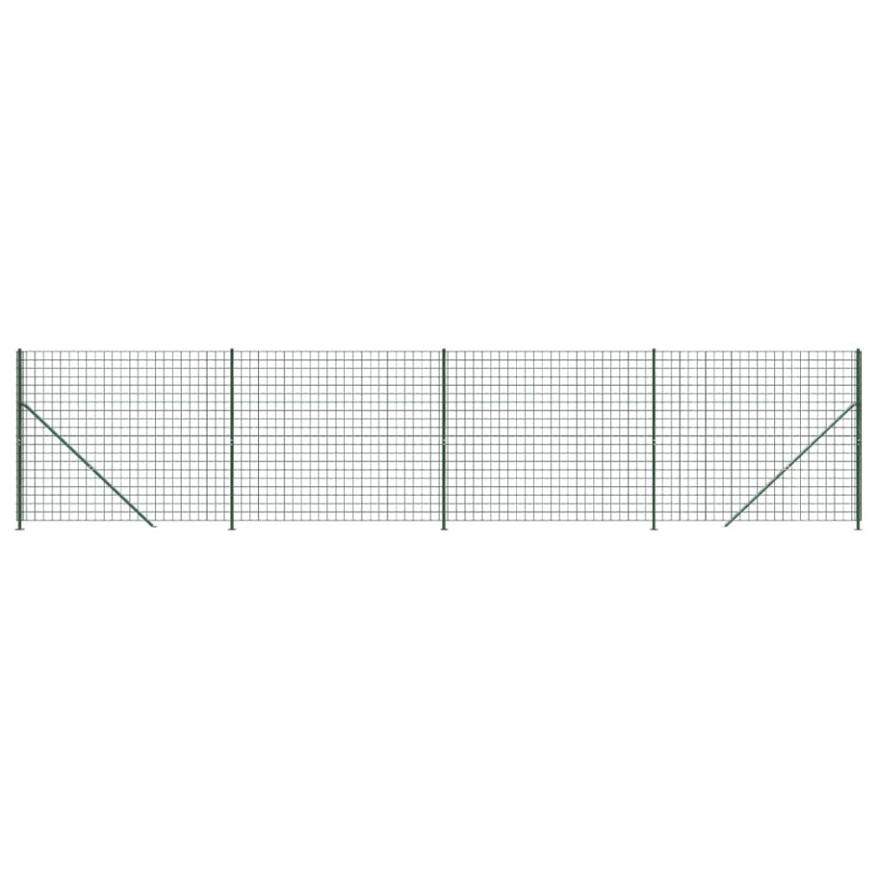 (green, 2.2 x 10 m/ 1 pcs) vidaXL Wire Mesh Fence Garden Wire Fencing Mesh Outdoor Fence with flange