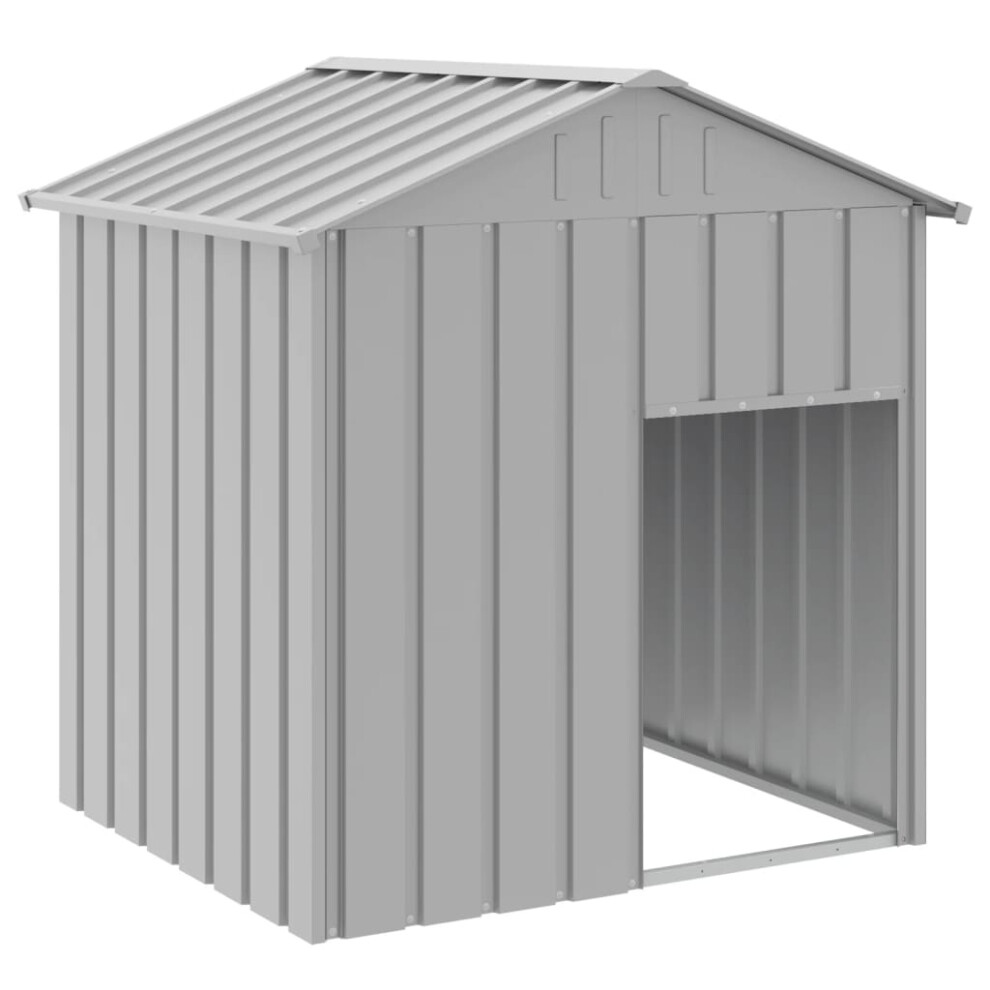 (light grey) vidaXL Dog House with Roof Dog Cage Pet House Dog Kennel Galvanised Steel