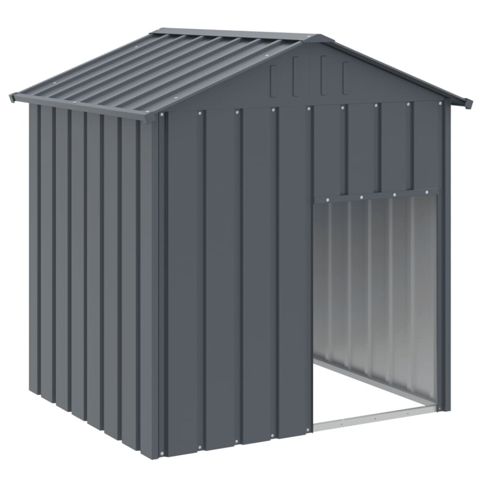 Vidaxl (Anthracite) Dog House With Roof Dog Cage Pet House Dog Kennel Galvanised Steel Anthracite