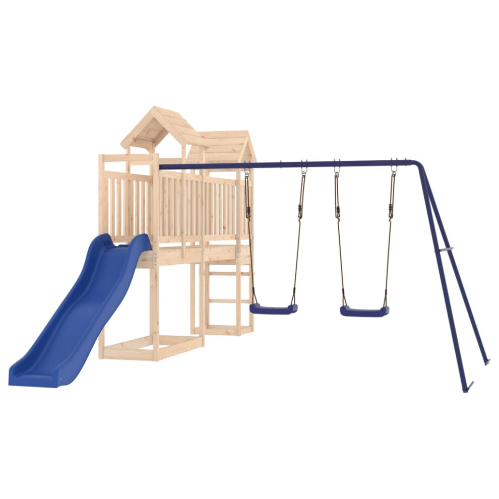 (solid pinewood) vidaXL Outdoor Playset Playhouse Play Towers Playground Set Solid Wood Douglas