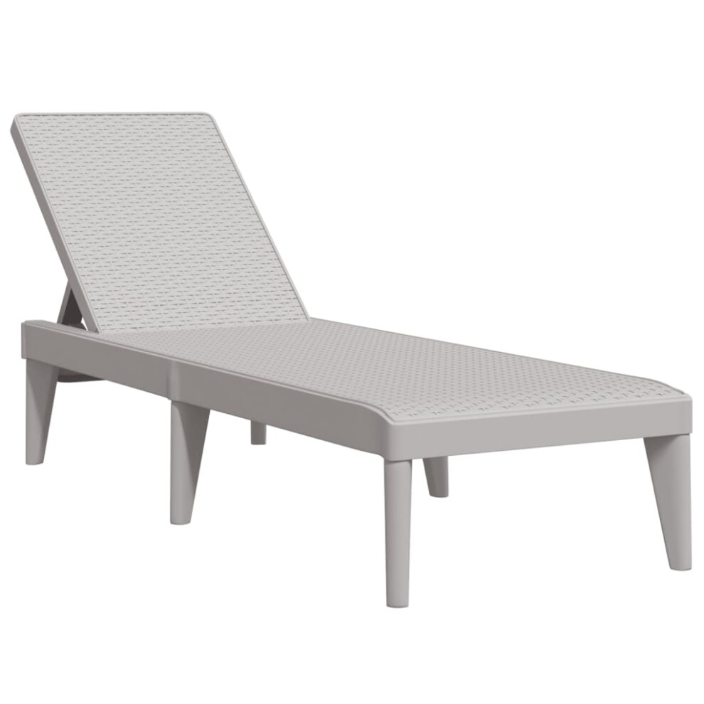 (grey) vidaXL Sun Lounger Daybed Chaise Lounge Bed Outdoor Sun Bed Cappuccino PP