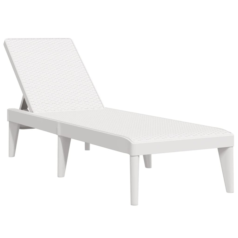 (white) vidaXL Sun Lounger Daybed Chaise Lounge Bed Outdoor Sun Bed Cappuccino PP