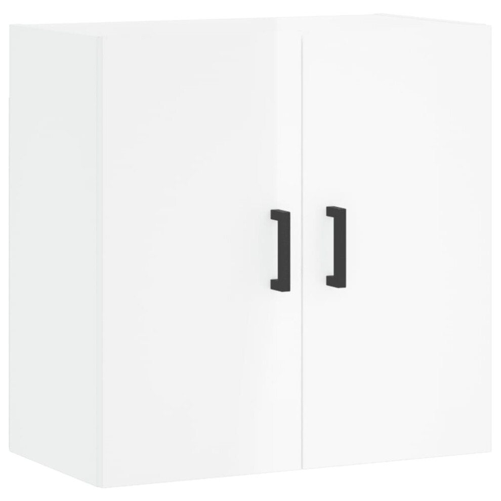 (high gloss white) vidaXL Wall Cabinet Wall Display Cabinet High Gloss White Engineered Wood