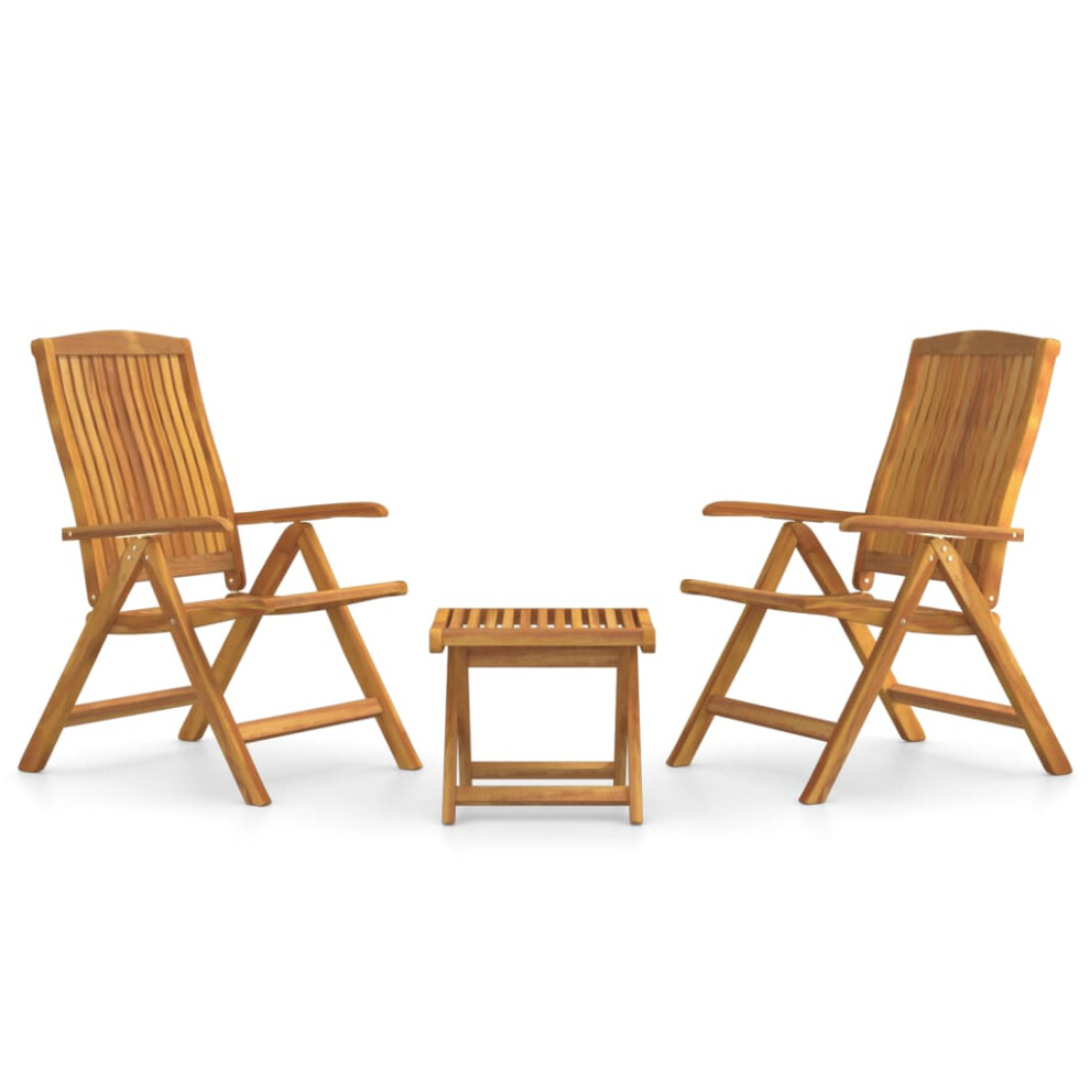 (3 piece) vidaXL Garden Lounge Set Wooden Outdoor Furniture Set Chair Solid Wood Teak