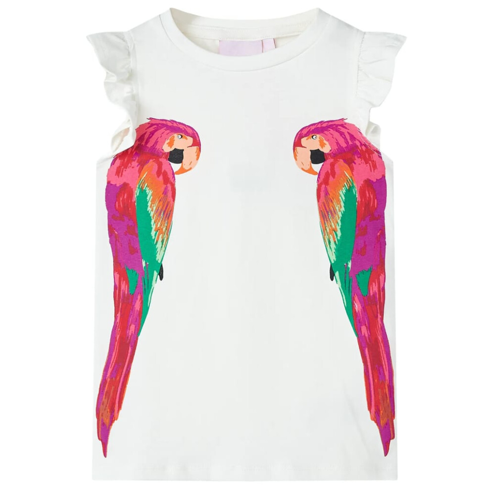 Vidaxl (116) Kids' T-Shirt Short Sleeves Tee Children's T Shirt Toddler Kids' Top Ecru