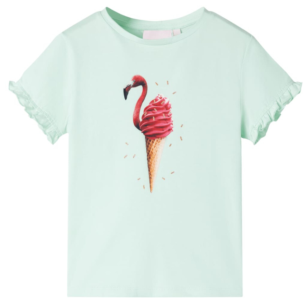 (mint) Kids' T-shirt Short Sleeves Children's T Shirt Tee Flamingo Ice Cream Print