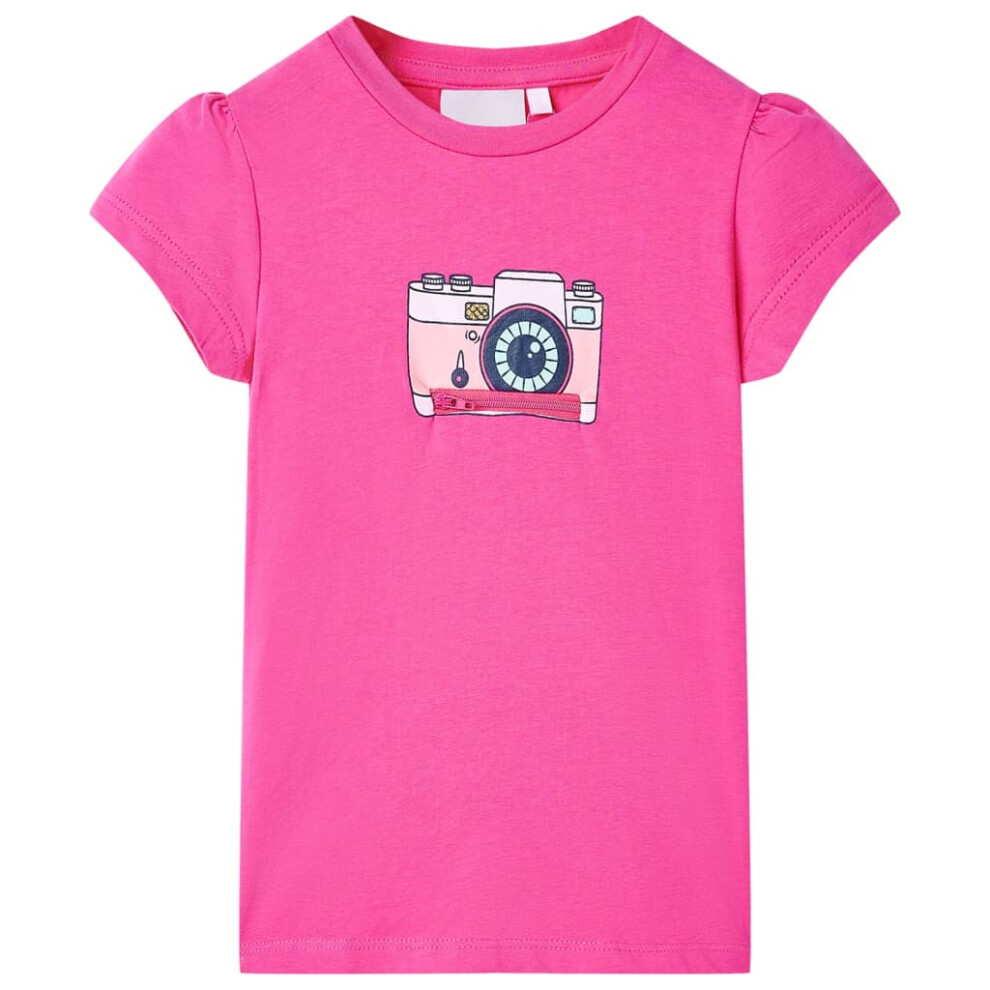 (pink, 116) Kids' T-shirt Short Sleeves Tee Children T Shirt Toddler Top Dark Pink 140