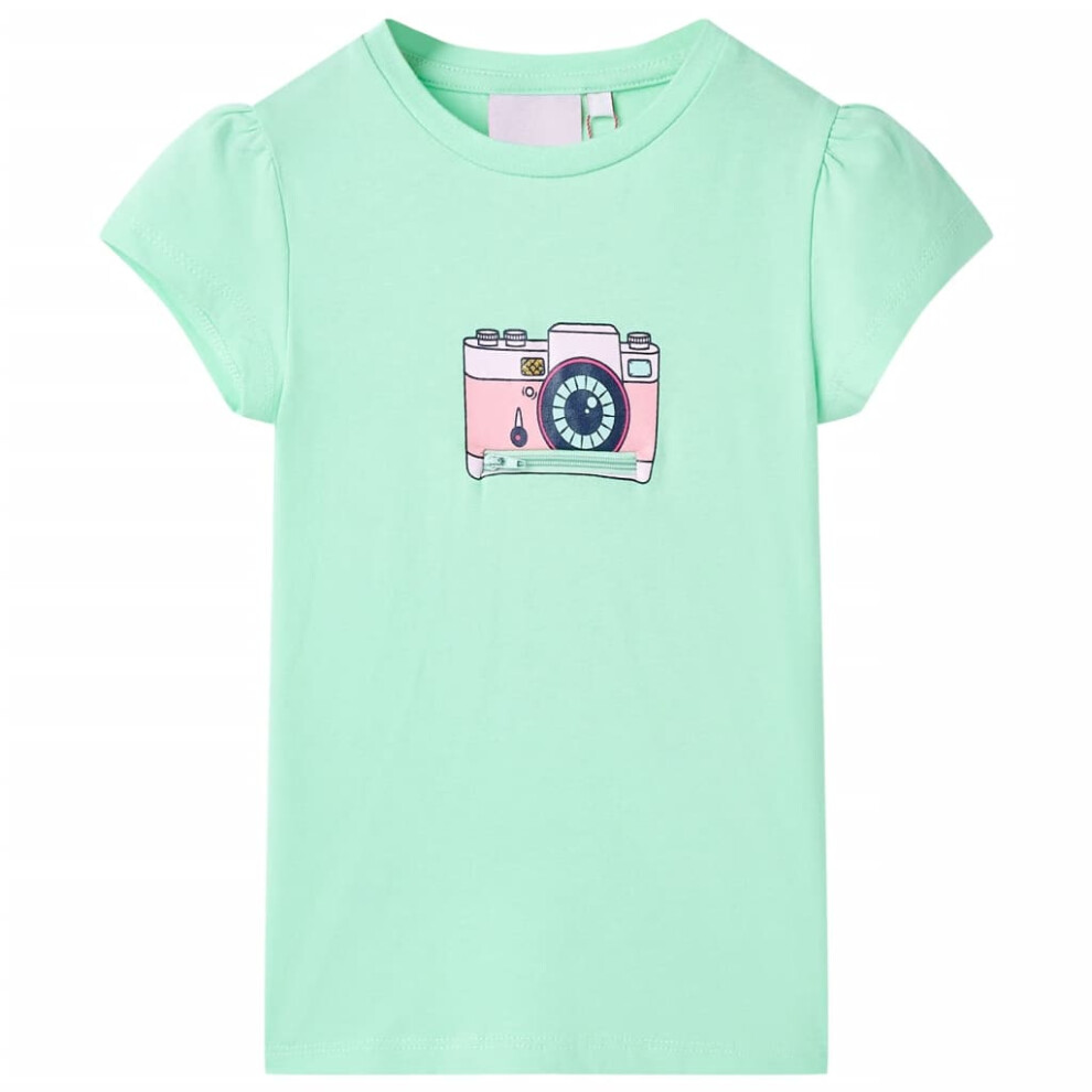 Vidaxl (Green, 116) Kids' T-Shirt Short Sleeves Tee Children T Shirt Toddler Top Dark Pink 140 Pink,Green