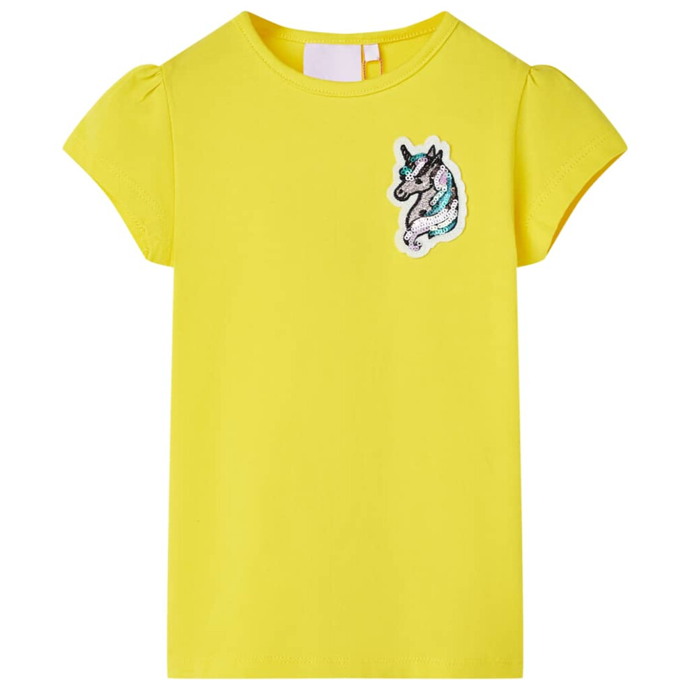 (yellow, 92) Kids' T-shirt Short Sleeves Tee Children T Shirt Toddler Top Bright Yellow 104