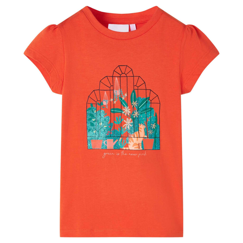 (orange) Kids' T-shirt Short Sleeves Tee Children's T Shirt Toddler Kids' Top Mint 128