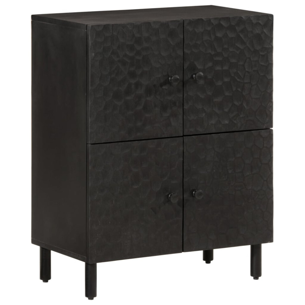 (black) vidaXL Side Cabinet Home Storage Cabinet Cupboard Sideboard Solid Wood Mango