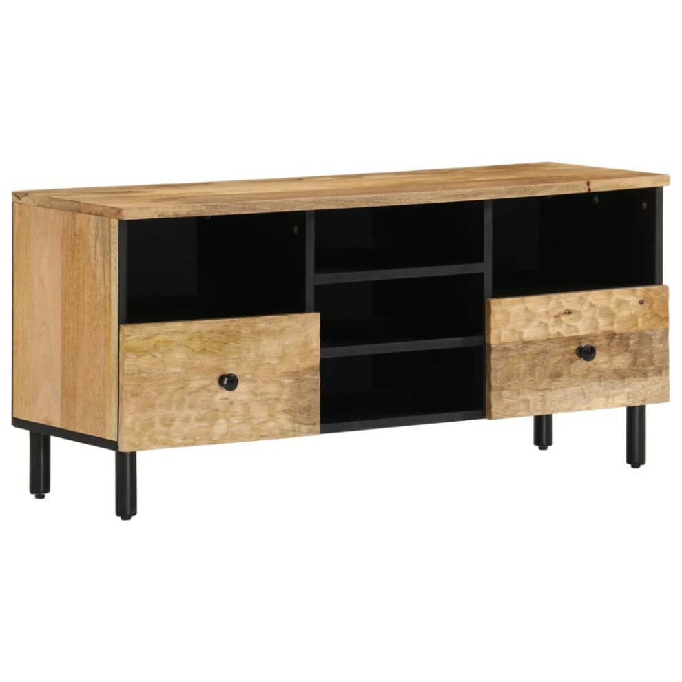 Vidaxl (Natural) Tv Cabinet Tv Stand Entertainment Centre Tv Unit Black Solid Wood Mango