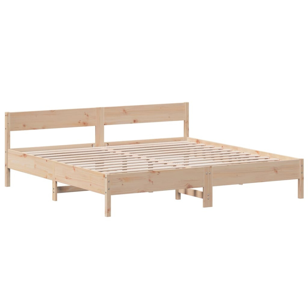 (200 x 200 cm) vidaXL Bed Frame with Headboard Bedstead Bed Base 120x200 cm Solid Wood Pine