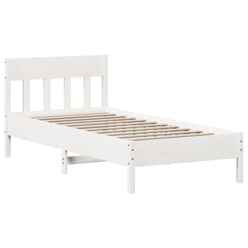 (white, 100 x 200 cm) vidaXL Bed Frame with Headboard Wax Brown 150x200 cm King Size Solid Wood Pine