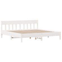 (white, 180 x 200 cm) vidaXL Bed Frame with Headboard Wax Brown 150x200 cm King Size Solid Wood Pine