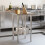 VidaXL (55 x 55 x 93 cm) vidaXL Kitchen Work Table with Backsplash Prep Catering Table Stainless Steel 3