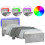 VidaXL vidaXL Bed Frame with Headboard and LED Lights Concrete Grey Small Single 2