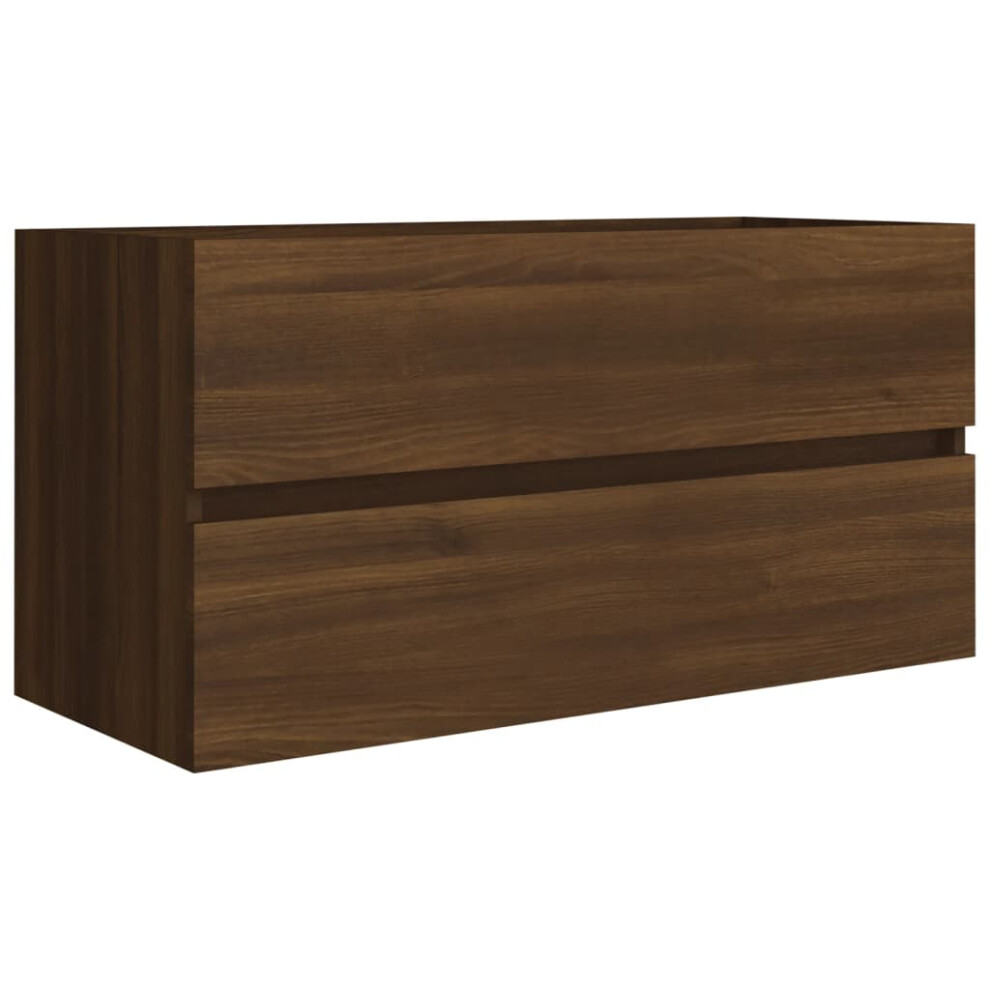 (brown oak, 90 x 38.5 x 45 cm) vidaXL Sink Cabinet Bathroom Vanity Unit Wall Storage Cupboard Engineered Wood