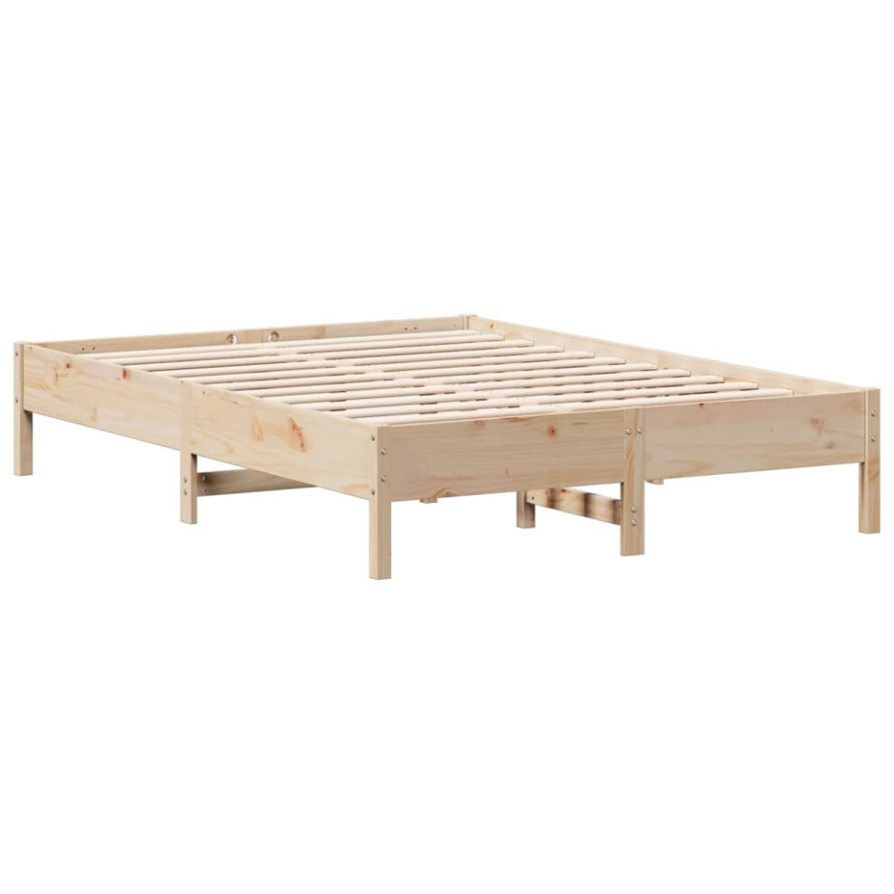 vidaXL Bed Frame Home Bed Base Mattress Foundation 120x200 cm Solid Wood Pine