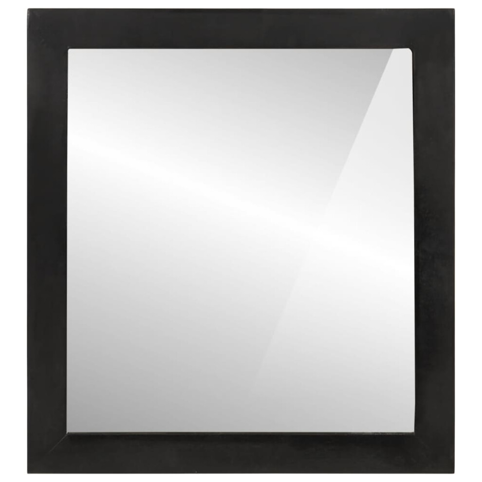 vidaXL Bathroom Mirror Wall-mounted Vanity Mirror Glass and Solid Wood Mango