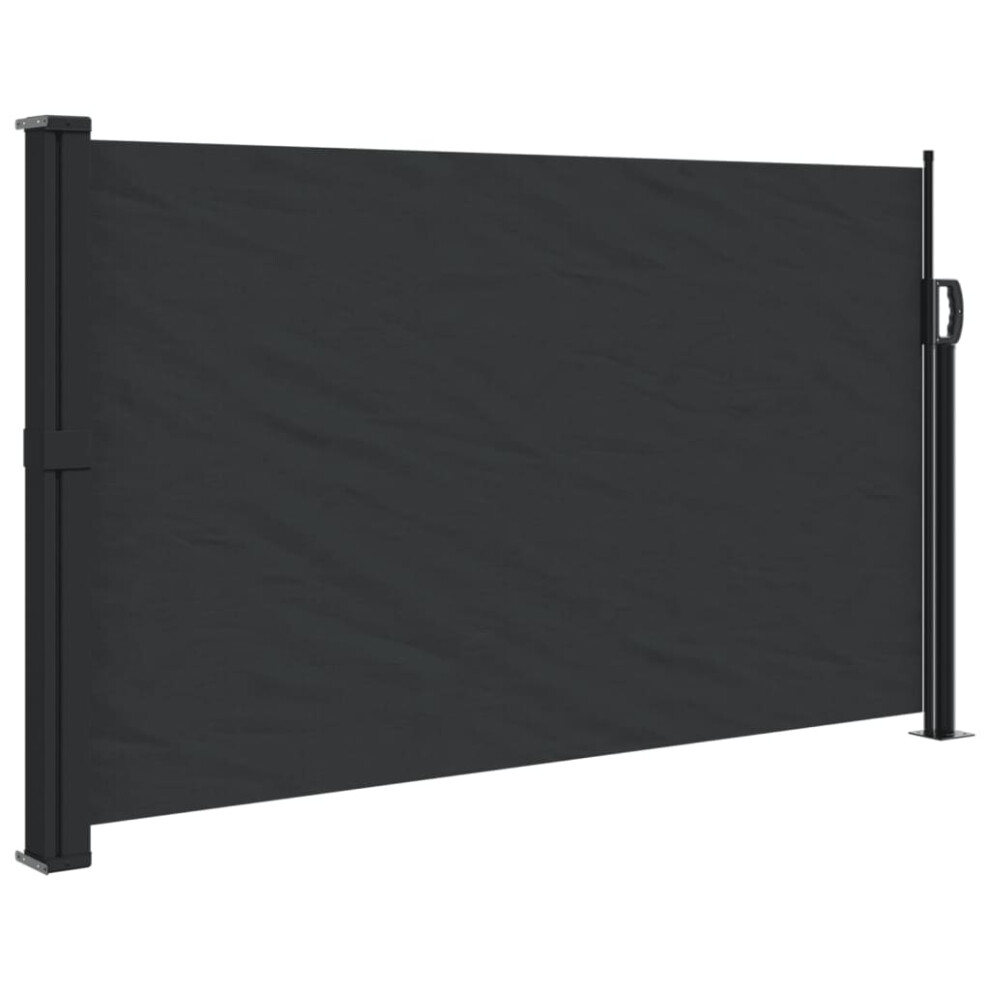 vidaXL Retractable Side Awning Outdoor Privacy Screen Shade Black 120x600 cm