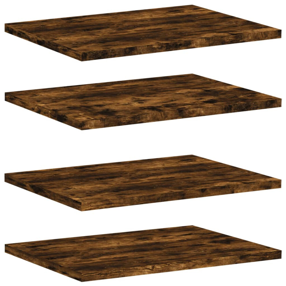 Vidaxl Wall Shelves Floating Shelf Wall Rack 4 Pcs Smoked Oak Engineered Wood