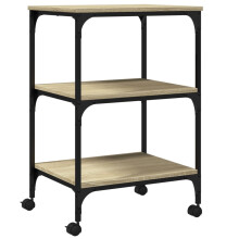 vidaXL Printer Stand 3-Tier Office Printer Table Sonoma Oak Engineered Wood