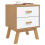 VidaXL vidaXL Bedside Cabinet Nightstand Bed Table White and Brown Solid Wood Pine 5
