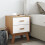 VidaXL vidaXL Bedside Cabinet Nightstand Bed Table White and Brown Solid Wood Pine 3