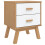VidaXL vidaXL Bedside Cabinet Nightstand Bed Table White and Brown Solid Wood Pine 2