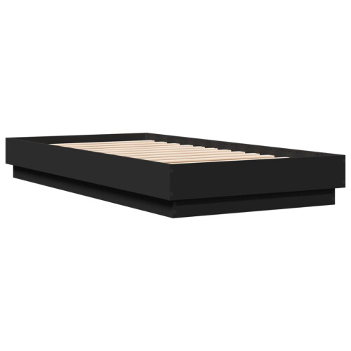 VidaXL vidaXL Bed Frame with LED Lights Home Bed Base Black 75x190 cm Small Single 2