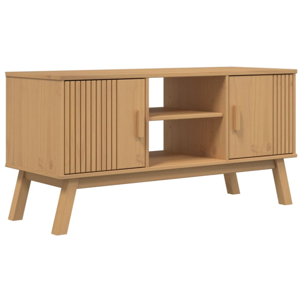 Vidaxl Tv Cabinet Tv Stand Entertainment Centre Tv Unit Brown Solid Wood Pine
