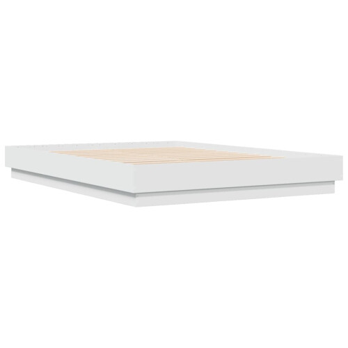 VidaXL vidaXL Bed Frame with LED Lights Bed Base Bedstead White 150x200 cm King Size 2