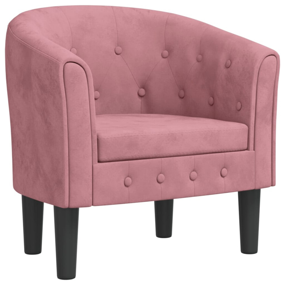 Vidaxl Tub Chair Office Single Sofa Lounge Accent Chair Armchair Pink Velvet