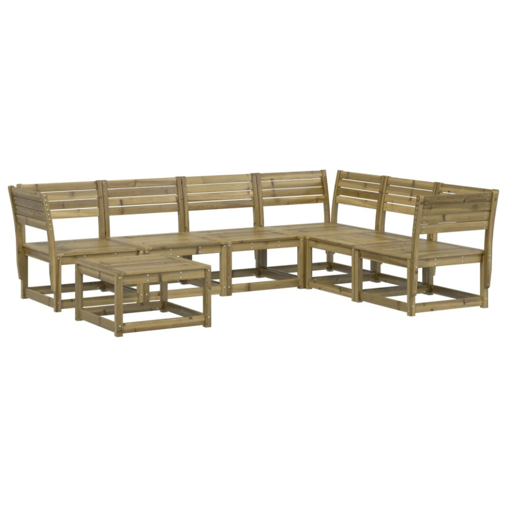 vidaXL Garden Lounge Set 7 Piece Outdoor Lounge Set Impregnated Wood Pine