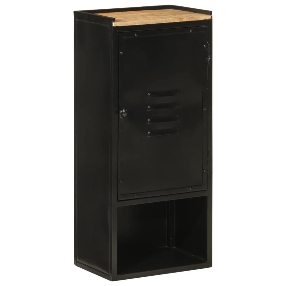 vidaXL Bathroom Cabinet Vanity Unit Storage Cupboard Iron and Solid Wood Mango