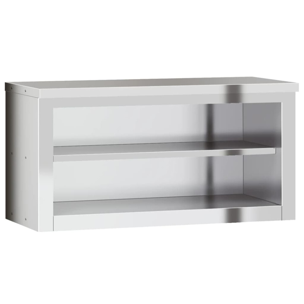 vidaXL Kitchen Wall Cabinet with Shelf Storage Cupboard Shelf Stainless Steel