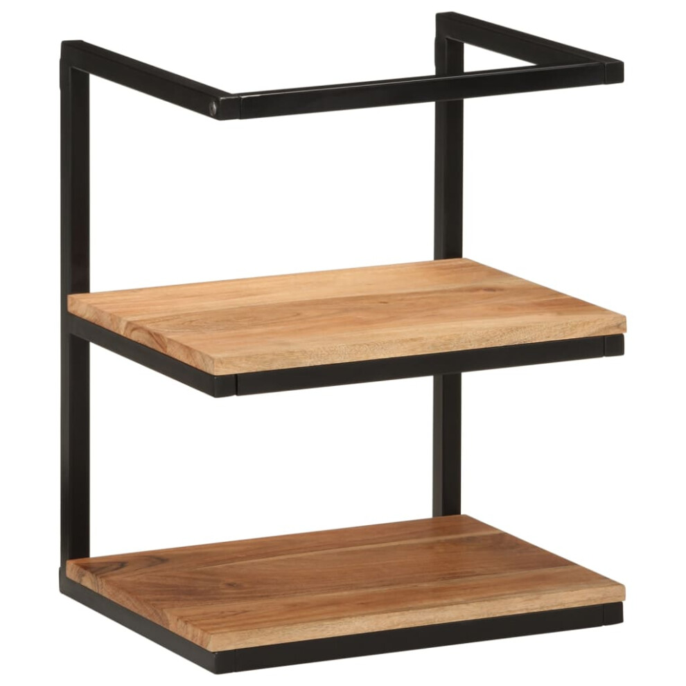 vidaXL Wall Shelf Floating Shelf Wall Storage Rack Solid Wood Acacia and Iron