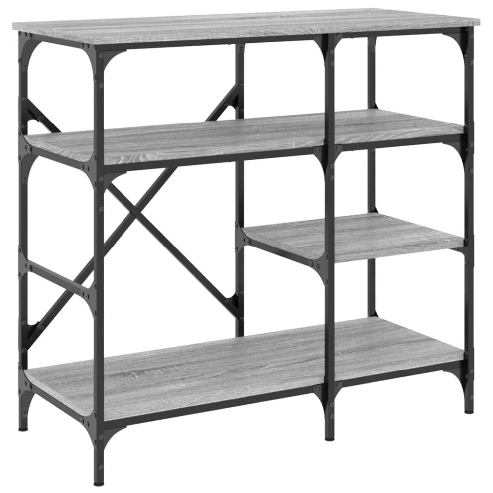 vidaXL Baker's Rack Storage Kitchen Rack Grey Sonoma Engineered Wood and Metal