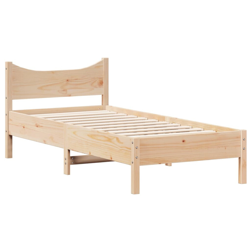 vidaXL Bed Frame Bedroom Bed Base Bedstead 90x190 cm Single Solid Wood Pine