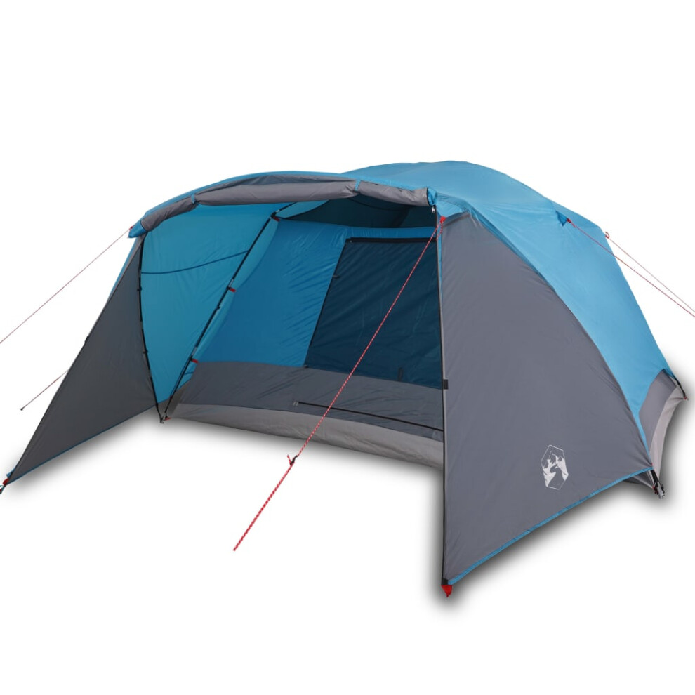 Vidaxl Family Tent With Porch 6-Person Dome Tent Camping Tent Blue Waterproof