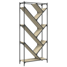 vidaXL Bookcase Bookshelf Side Cabinet Sonoma Oak Engineered Wood and Metal