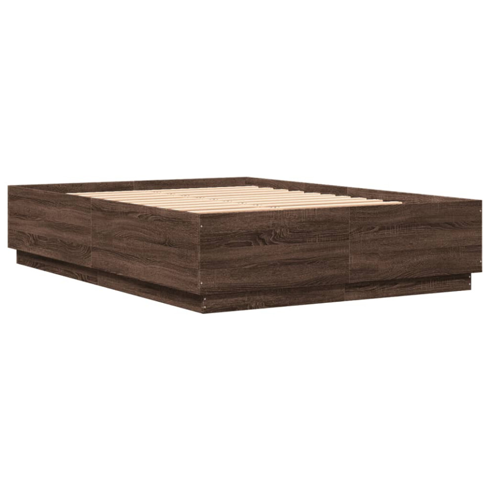 vidaXL Bed Frame Home Bed Base Brown Oak 150x200 cm King Size Engineered Wood