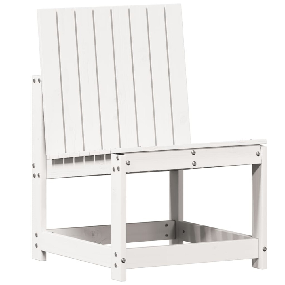 vidaXL Garden Chair Dining Chair Outdoor Seat Chair White Solid Wood Pine