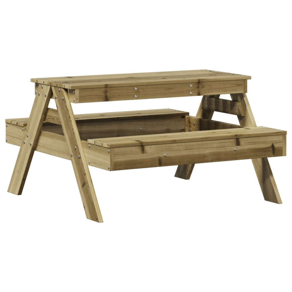 vidaXL Picnic Table for Kids Sand and Water Play Table Impregnated Wood Pine