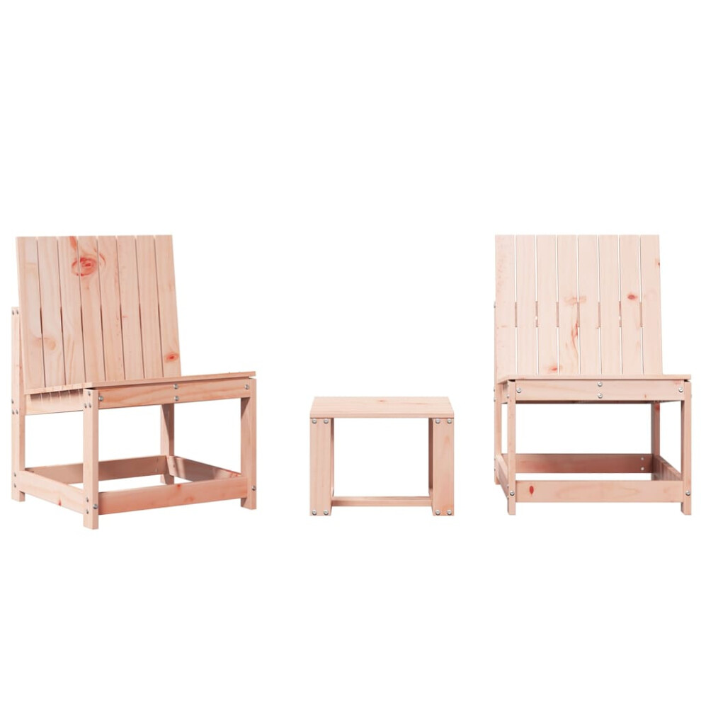 Vidaxl Garden Lounge Set 3 Piece Outdoor Table And Chair Solid Wood Douglas