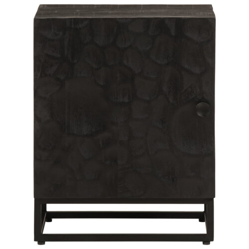 VidaXL vidaXL Bedside Cabinet Nightstand Bed Table Black Solid Wood Mango and Iron 2