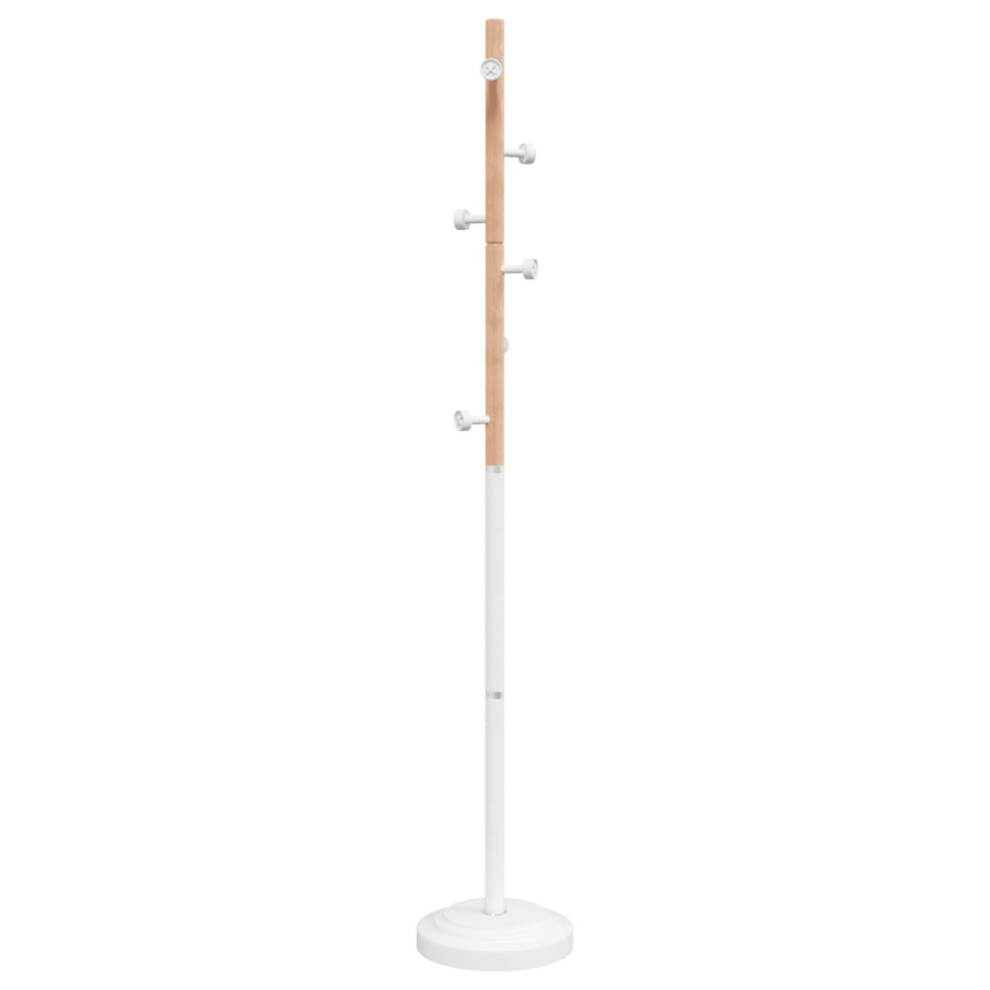 vidaXL Coat Stand Coat Rack Clothes Stand Coat Hanger White Powder-coated Iron