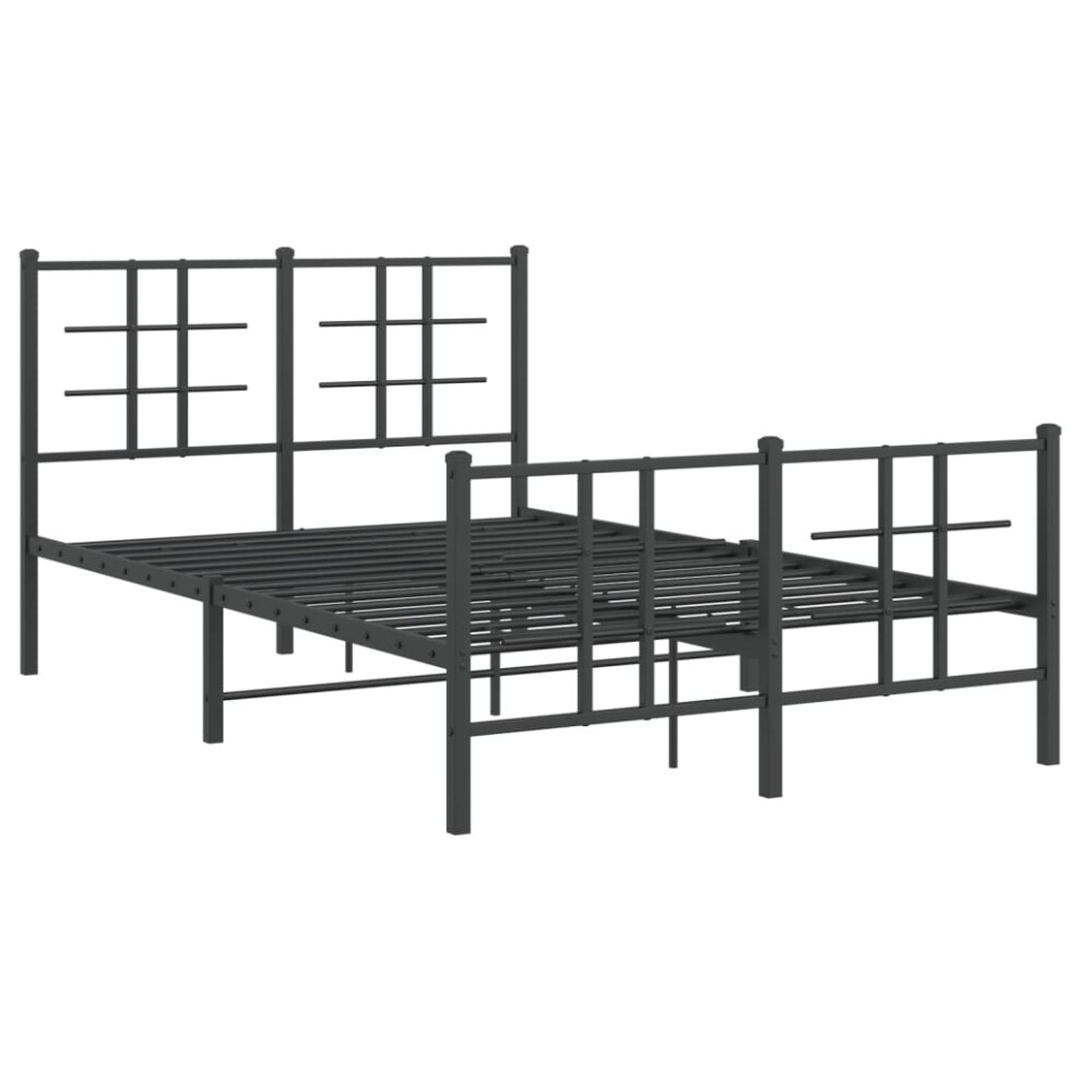 (black, 120 x 200 cm/with headboard & footboard) vidaXL Metal Bed Frame with Headboard Home Bed Base Bedstead Black 90x200 cm