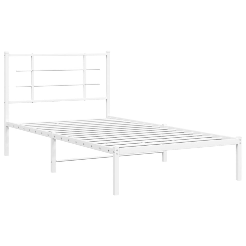 (white, 100 X 190 cm/with headboard) vidaXL Metal Bed Frame With Headboard Home Bed Base Bedstead Black 90x200 Cm